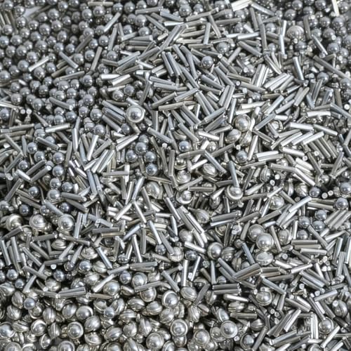 14oz 1/8' Stainless Steel Tumbling Media Shot - 3 Shapes Mixed (Ballcone,Ball,Pin) for Jewelry Polishing, Metal Deburring & Rust Removal - Industrial Grade Tumbler Media (14 OZ)