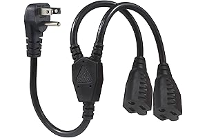 NEMA 2 Way splitter 5-15P Power Cable Extension Adapter