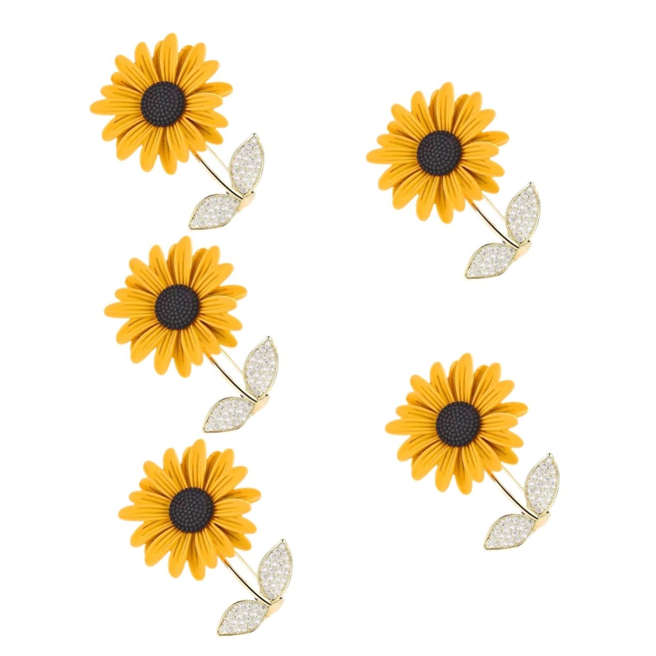 VALICLUD 5piezas Broche De Girasol Delicado Para Mujer Alfiler Decorativo Para Abrigo y Ropa Accesorio Elegante Para Fiestas y Ocasiones Especiales