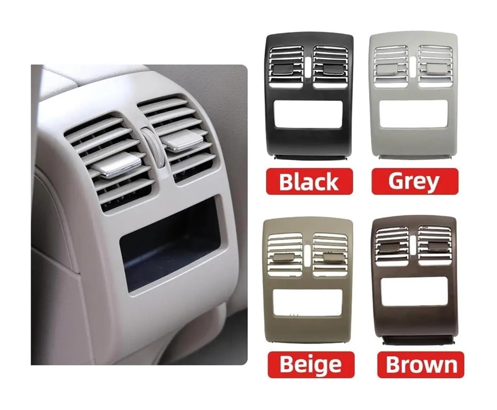 Salida Aire Rejilla para Benz para GLK X204 2008-2015 2048304354 AC Rejilla De Ventilación del Aire Acondicionado La Consola Central Trasera Coche Panel Salida(Beige)