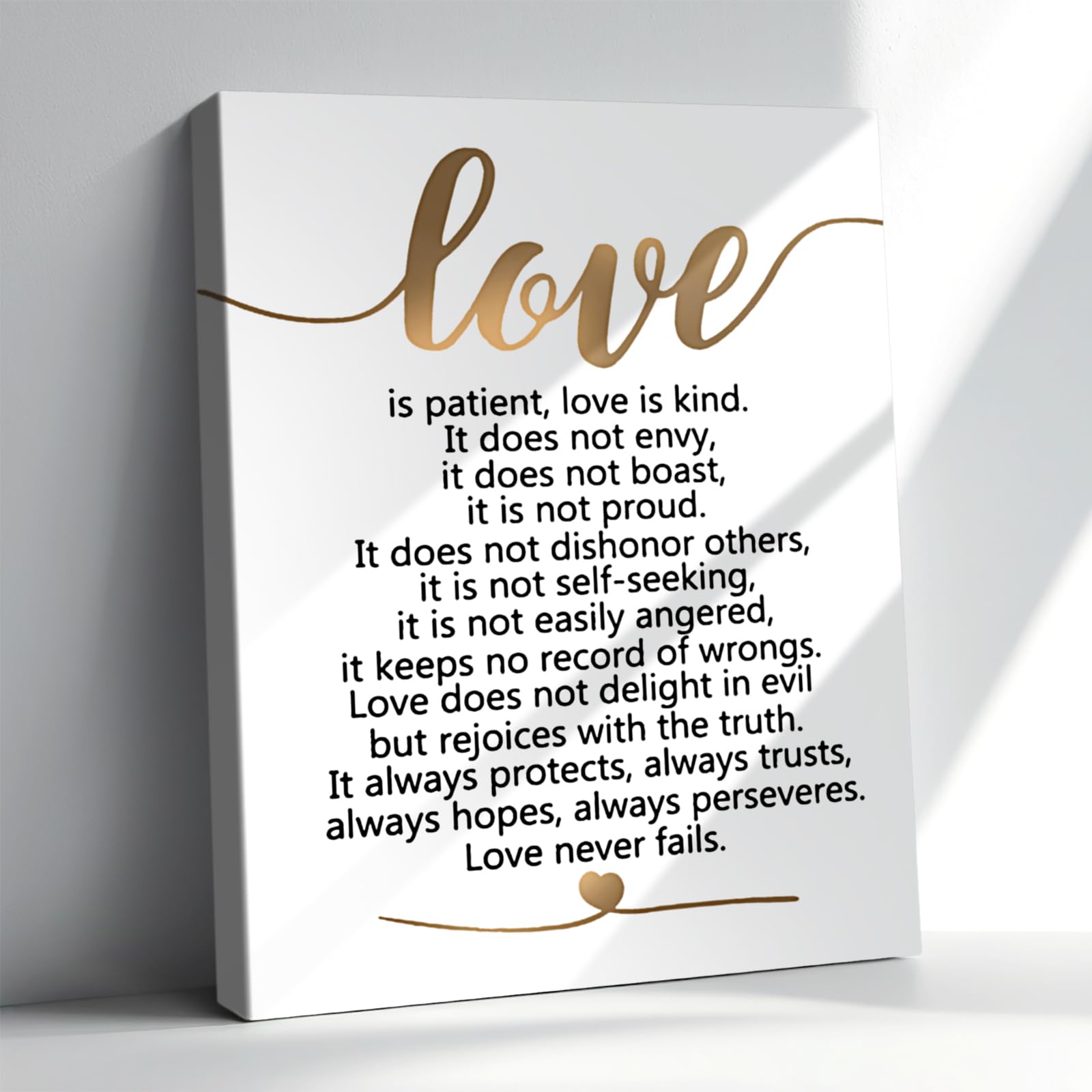 Inspirational Wall Art Love Is Patient Love Is Kind Wall Art Inspirational Quotes Canvas Wedding Painting 1 corinthians 13 Wall Decor For Bathroom