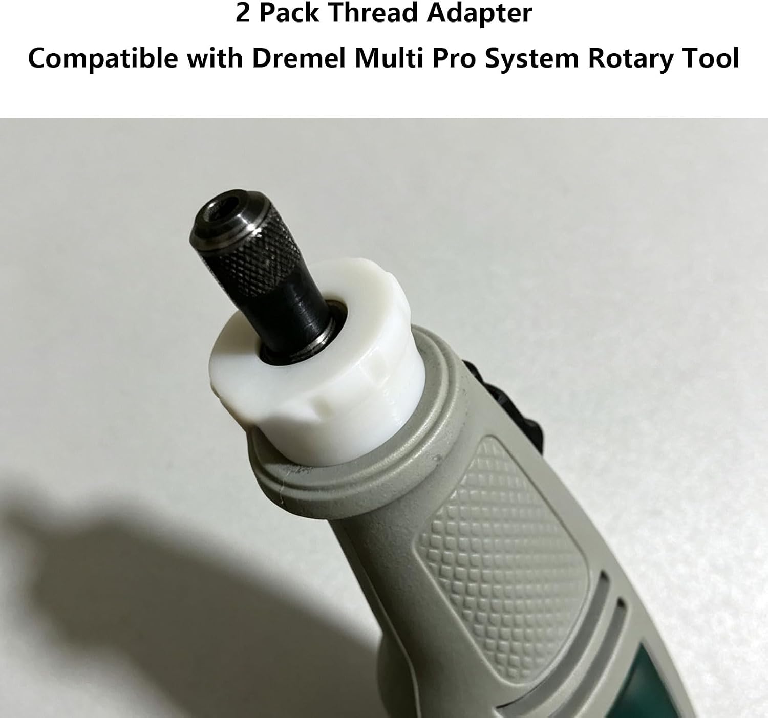 2 Pack Thread Adapter for Dremel, Rotary Tool Replacement Handle Head, Repair Accessories Compatible with Dremel Multi Pro System Rotary Tool (white)
