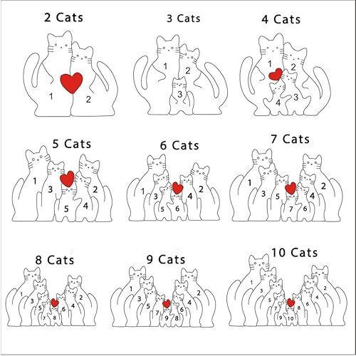 Miniatura 5 de personalized wooden Cat family puzzle familia for family gifts ideas