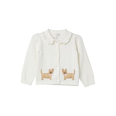Janie and Jack Dog Icon Collared Cardigan (Infant) Girl