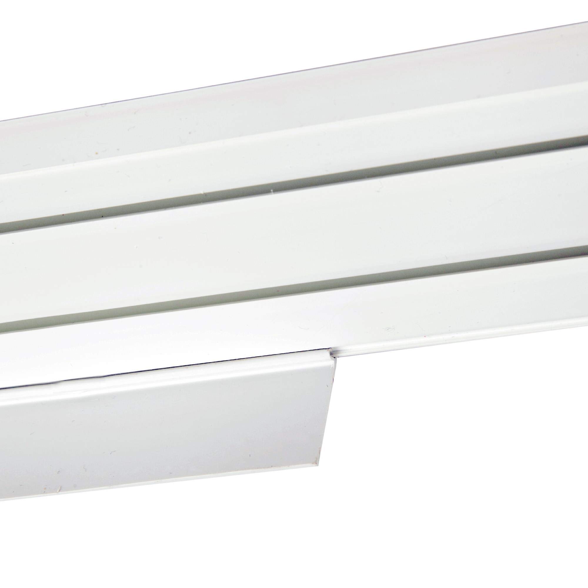 Rail De Rideau 1 Voie Intérieur Plastique 180cm (2x90cm) - Gris - Avec Cache Et Fixation - Bestlivings