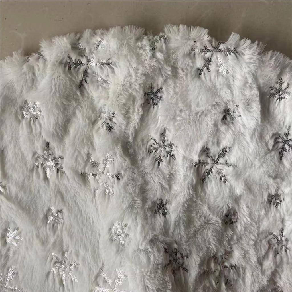 Tree Skirt Christmas Christmas Tree Skirt Silver Sequins Imitation Snowflake Embroidery Tree Skirt Christmas Tree Skirt Decoration Christmas Skirt Tree(90cm)