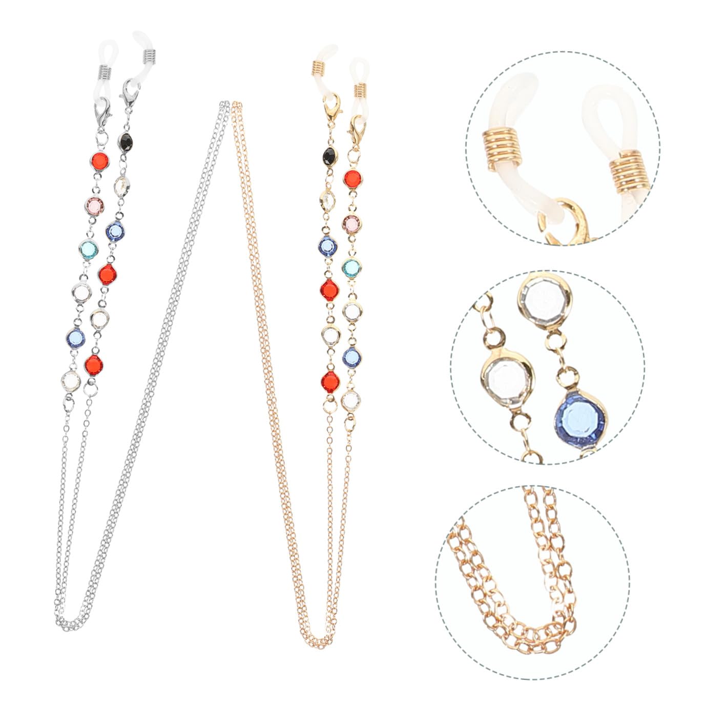 Beaupretty 4 Set Corda Per Occhiali Accessori Occhiali Da Sole Moda Catenella Per Occhiali Appesa Al Collo Cinghie Di Catena Di Occhiali Catenelle Per Occhiali Metallo 2 Pezzi*4