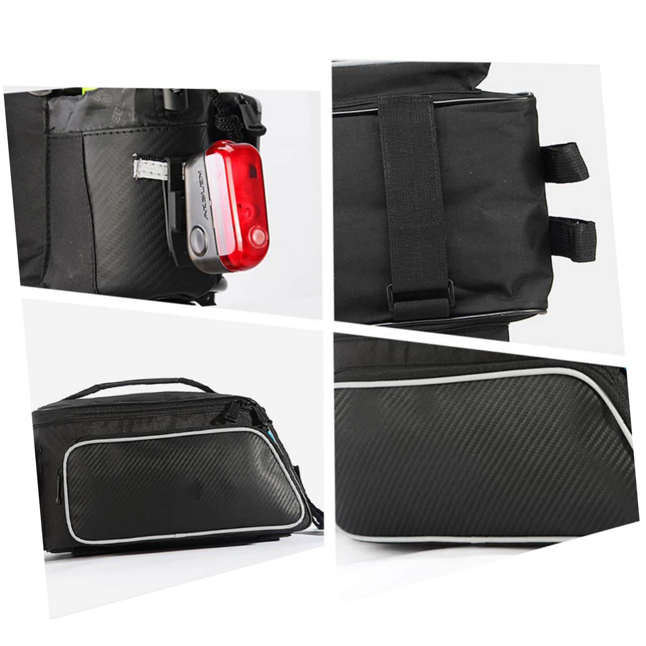 Toddmomy Borsa Per Sedile Posteriore Della Bici Borsa Per Accessori Da Bici Adatta Per Mountain Bike Strisce Riflettenti e Capacità Ampia Per Contenere Tutto Necessario Per Pedalata