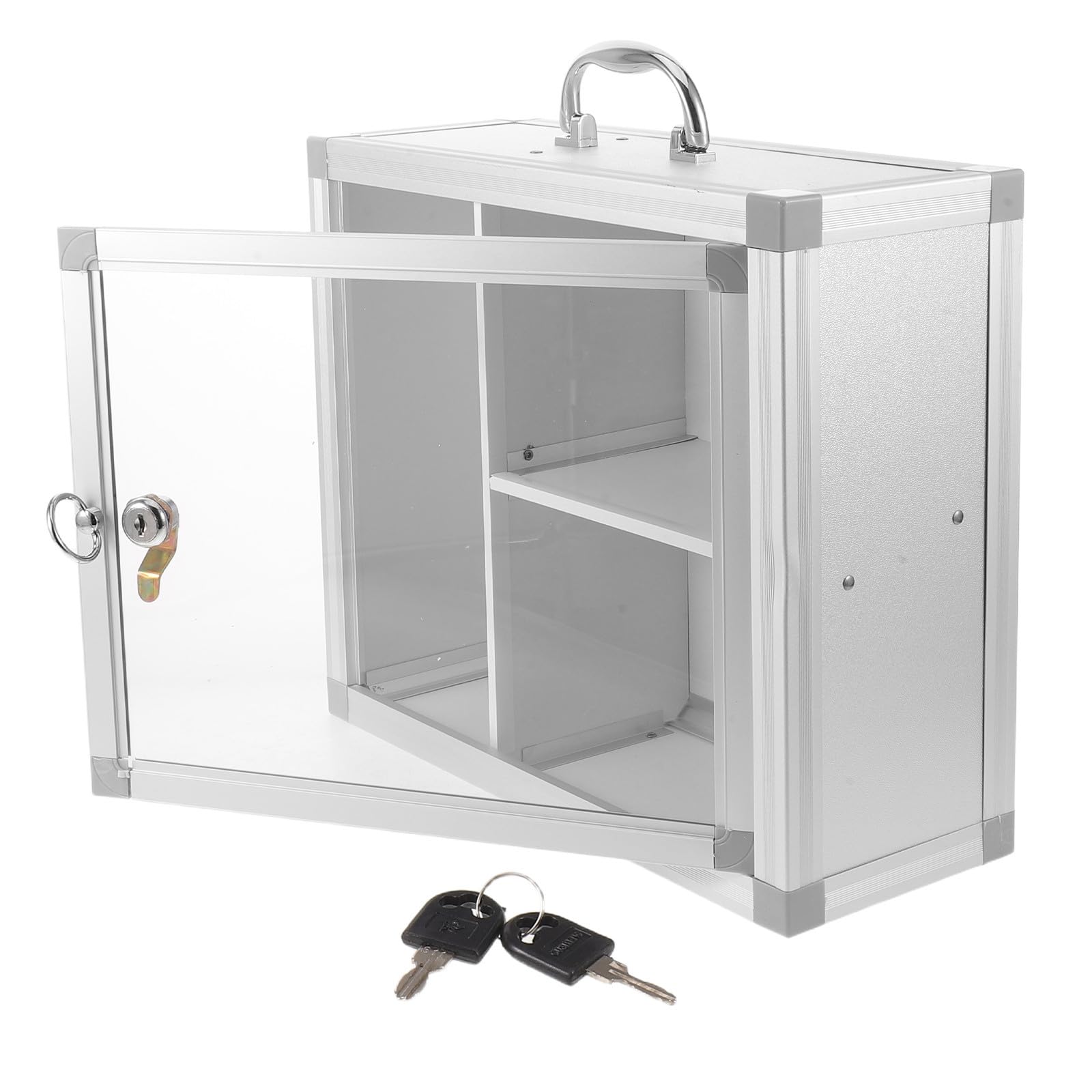 Baluue Organizador de Medicinas para Baño Colgante Compartimentos Integrados, Aleación y Acrílico, Protección Portátil para Medicamentos en Gestión de Objetos Perdidos