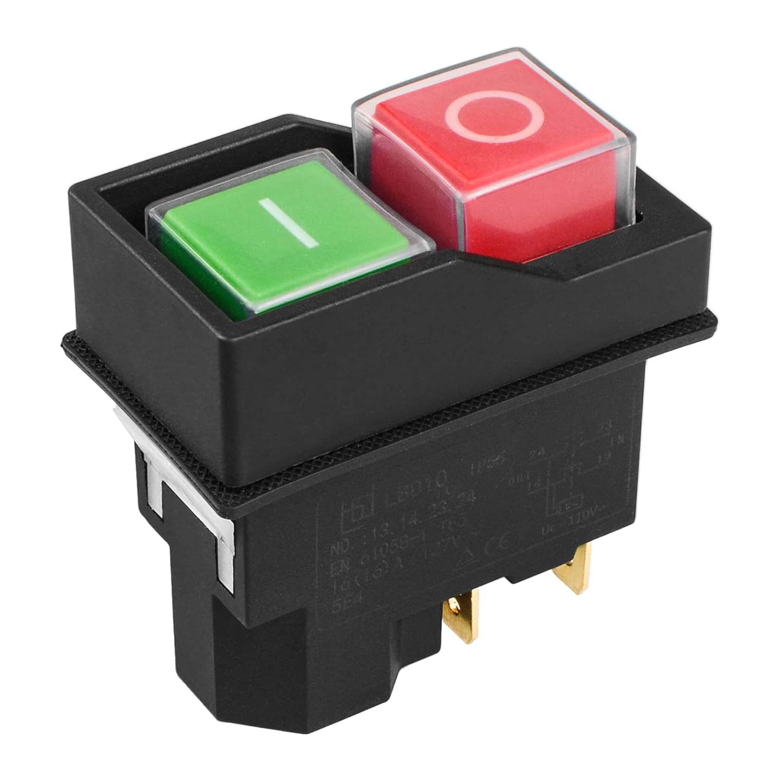 QTEATAK IP55 Switch ONOff 2Position 4Pin Switch Red and Green Push Buttons