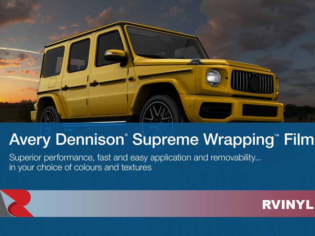 RVINYL Avery Dennison SW900 260-O Supreme Vinyl Vehicle Wrapping Film, Car Wrap Sheet Roll in Satin Gold, 12in x 60in with Application Card