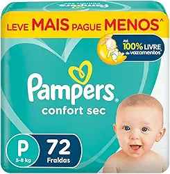 Fralda Pampers Confort Sec Tamanho P 72 Unidades
