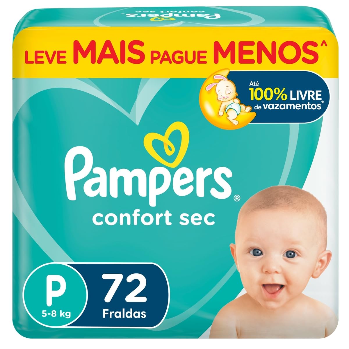 Fralda Pampers Confort Sec P - 72 fraldas - S (72 Contagem)