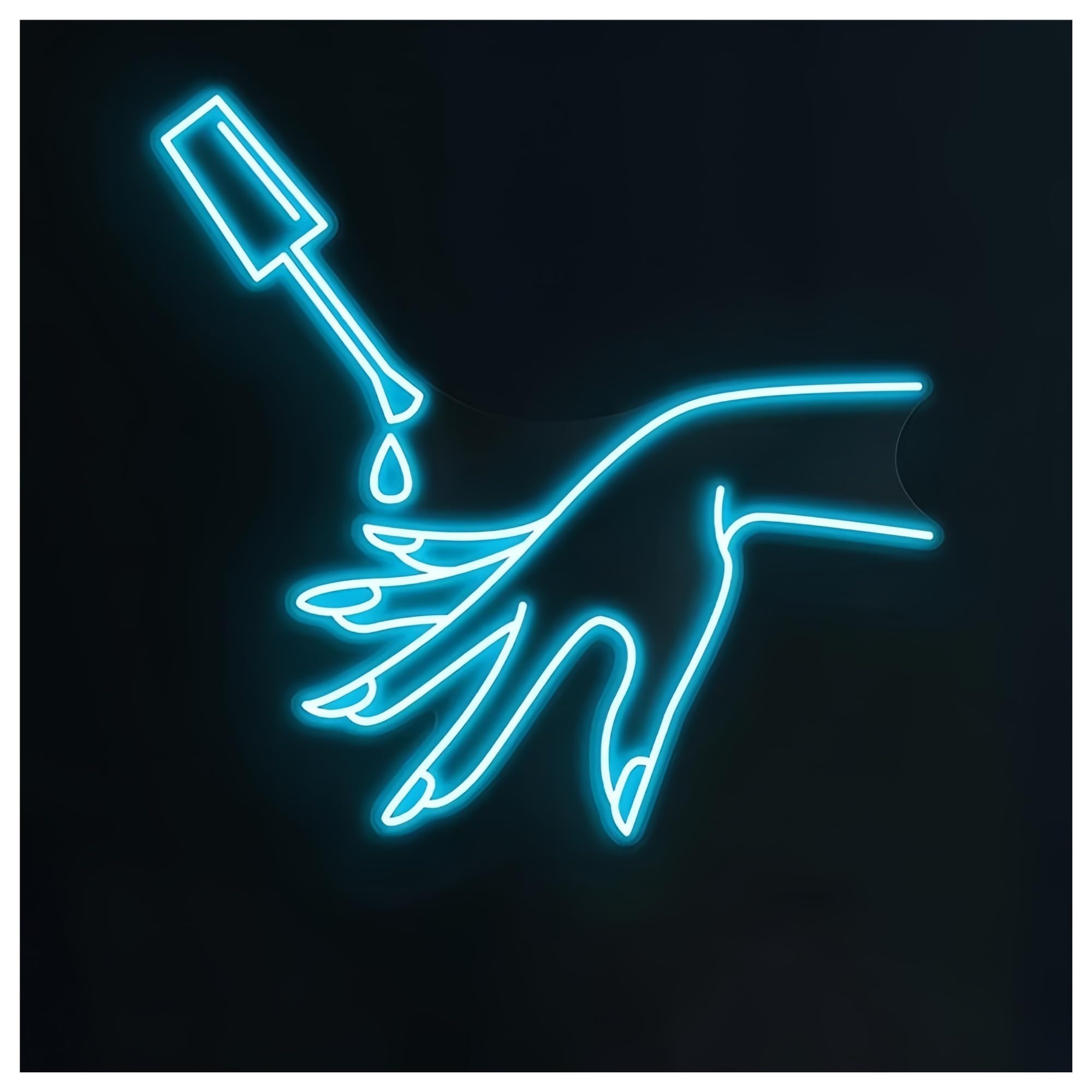 SHOUXI Sign Lamp Hand Painting Nails Neon Sign for Beauty Salon Room Wall Art Decor Nail Polish Light Nail Artist Home Decoration Light Signs(D,90CM)