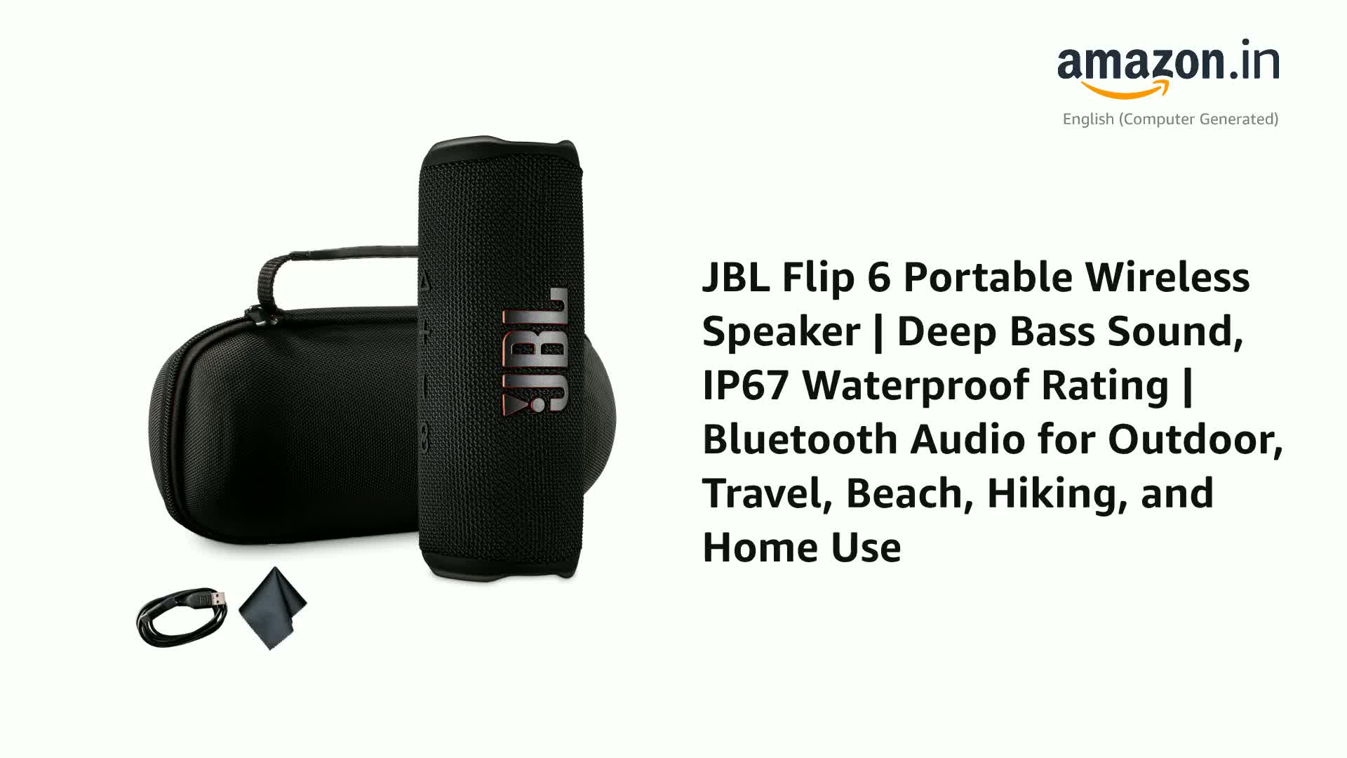 JBL Flip 6 Portable Wireless Speaker | Deep Bass Sound, IP67