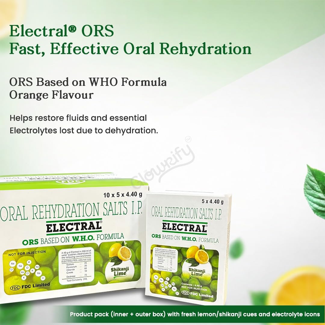 ELECTRAL Oral Rehydration Salts I.P., Shikanji Lime — Amazon image 4