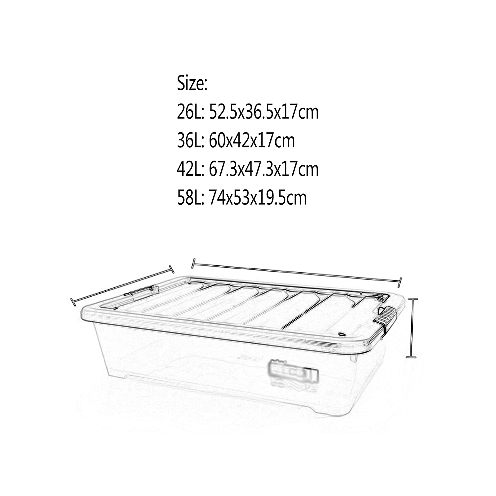 Unterbett-Aufbewahrungsbox, Die Mit Transparenter Kunststoff-Kleideraufbewahrungs- Und Finishing-Box Gestapelt Werden Kann, Ein Dreiteiliges Set, Geeignet Für Schlafzimmerschränke/Braun/58L