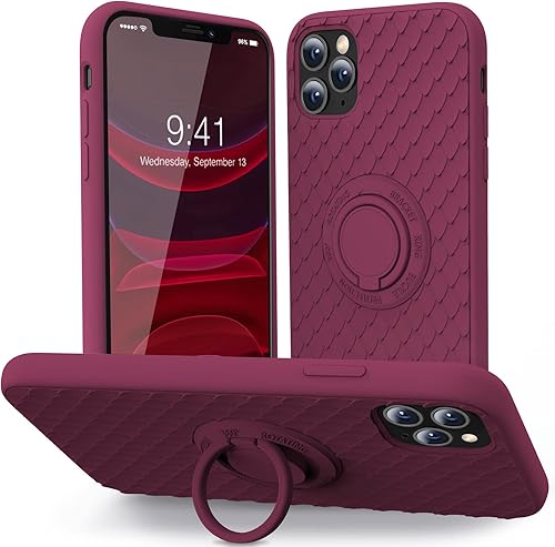 TISOOG Funda compatible con iPhone 11 Pro Max Cute Dragon Scale Series con forro de microfibra suave antiarañazos y soporte de anillo, funda