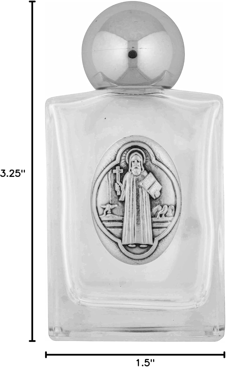 Venerare Glass Holy Water Bottle (Saint Benedict) image 4