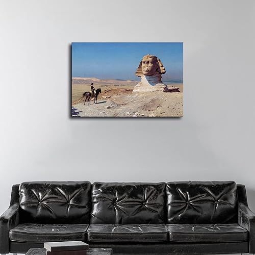 Miniatura 2 de Póster de Napoleón Bonaparte Antes de la Gran Esfinge de Giza - Lienzo impreso para pared, arte moderno para aula, cocina, dormitorio, habitación