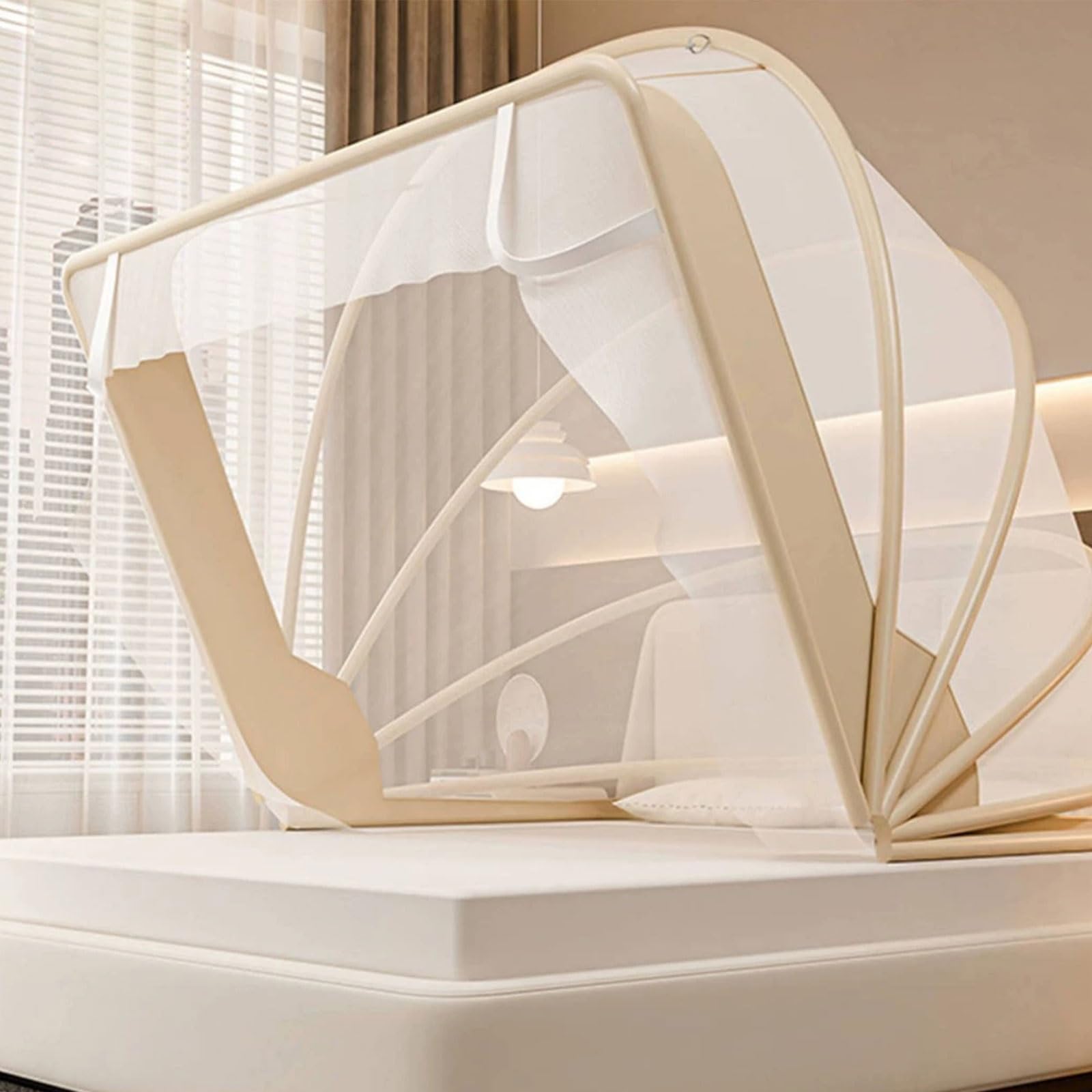 Faltbares Moskitonetz Pop Up Mückennetz Reisen Tragbares Verschlüsselung Feinmaschiges Mosquito Netz mit Reißverschluss Installationsfreies Moskitonetz Ideal für Indoor Zuhause Outdoor Camping