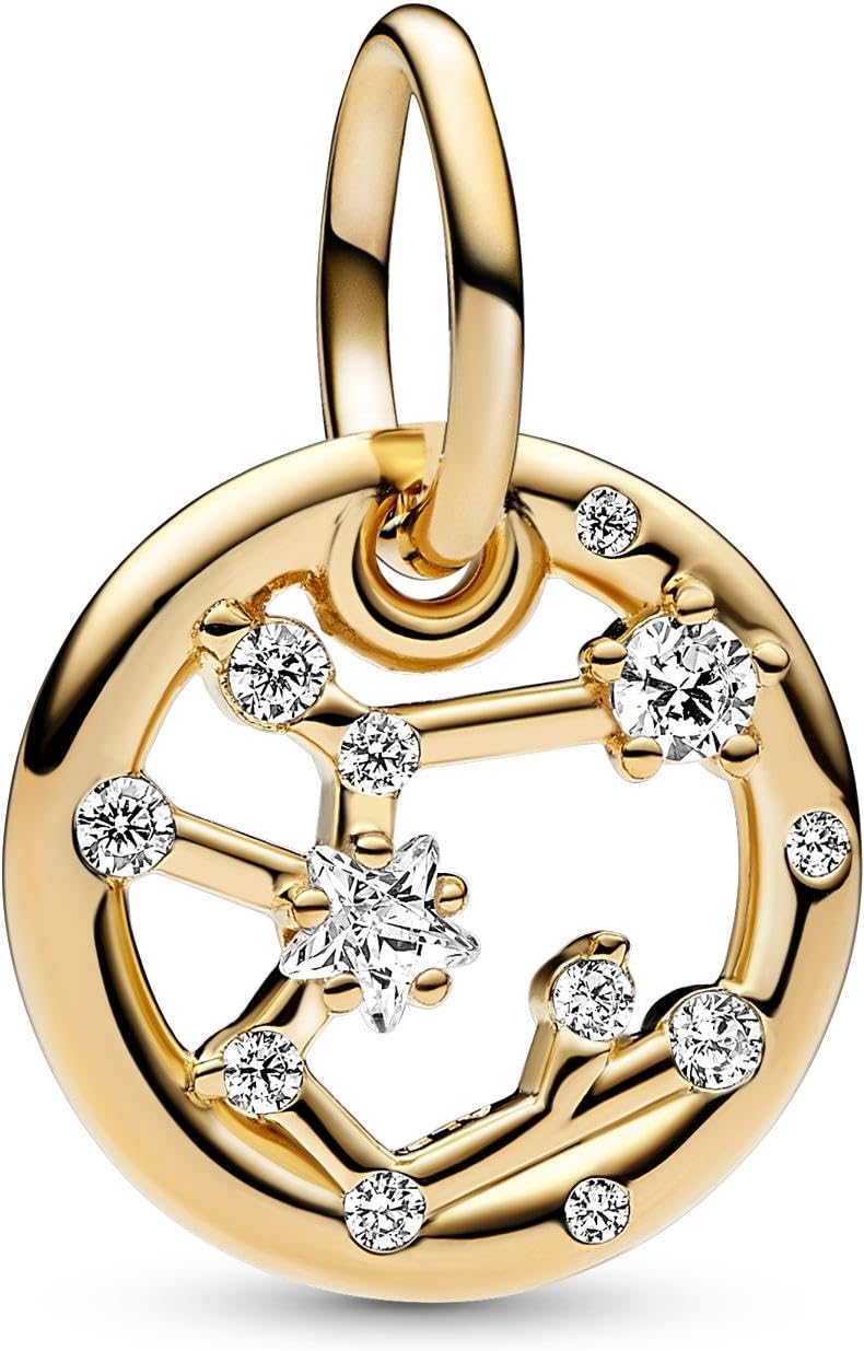 Pandora Moments Sagittarius zodiac 14k gold-plated dangle with clear cubic zirconia