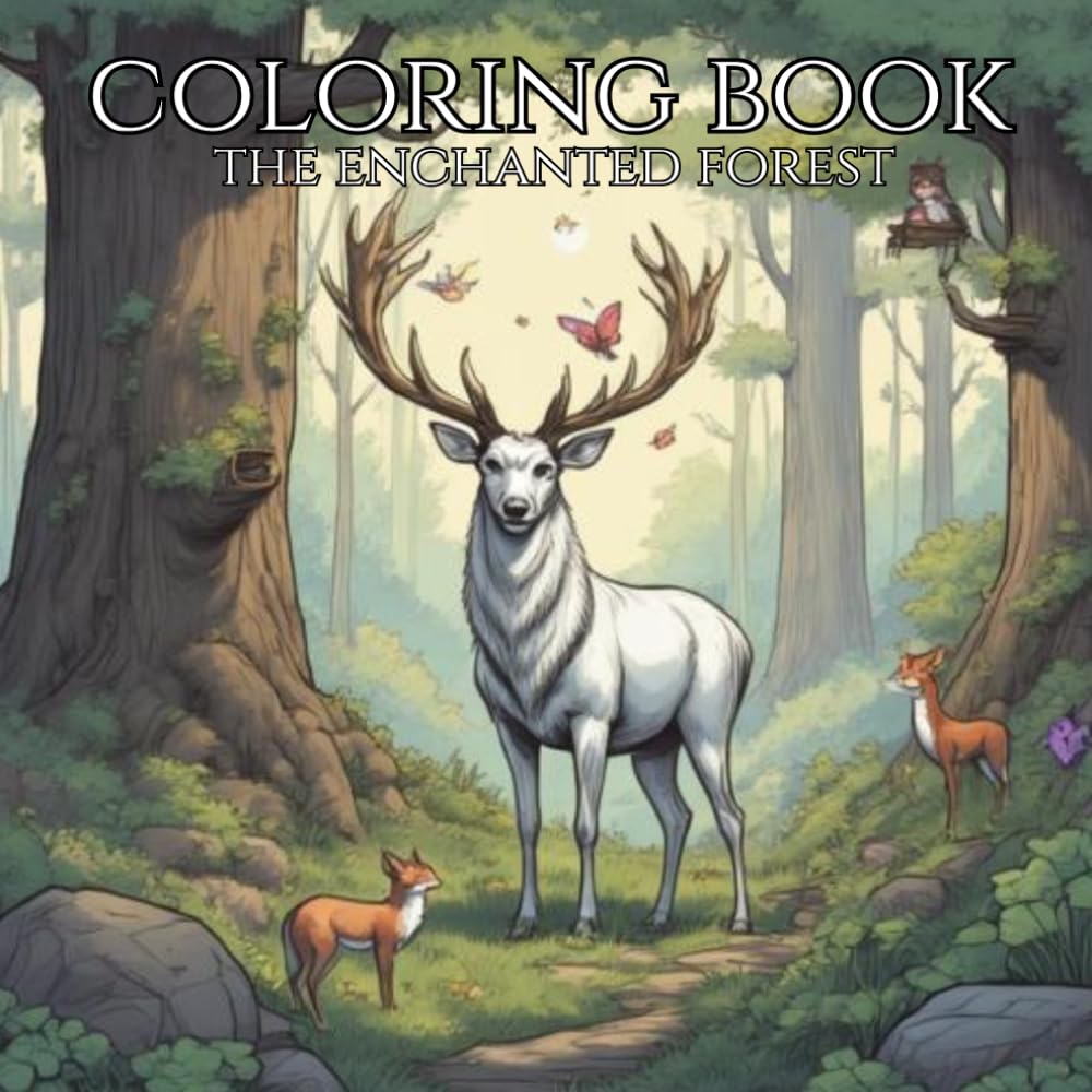 Adult Coloring Book Enchanted Forest: Color into a world of enchantment in the enchanted forest.