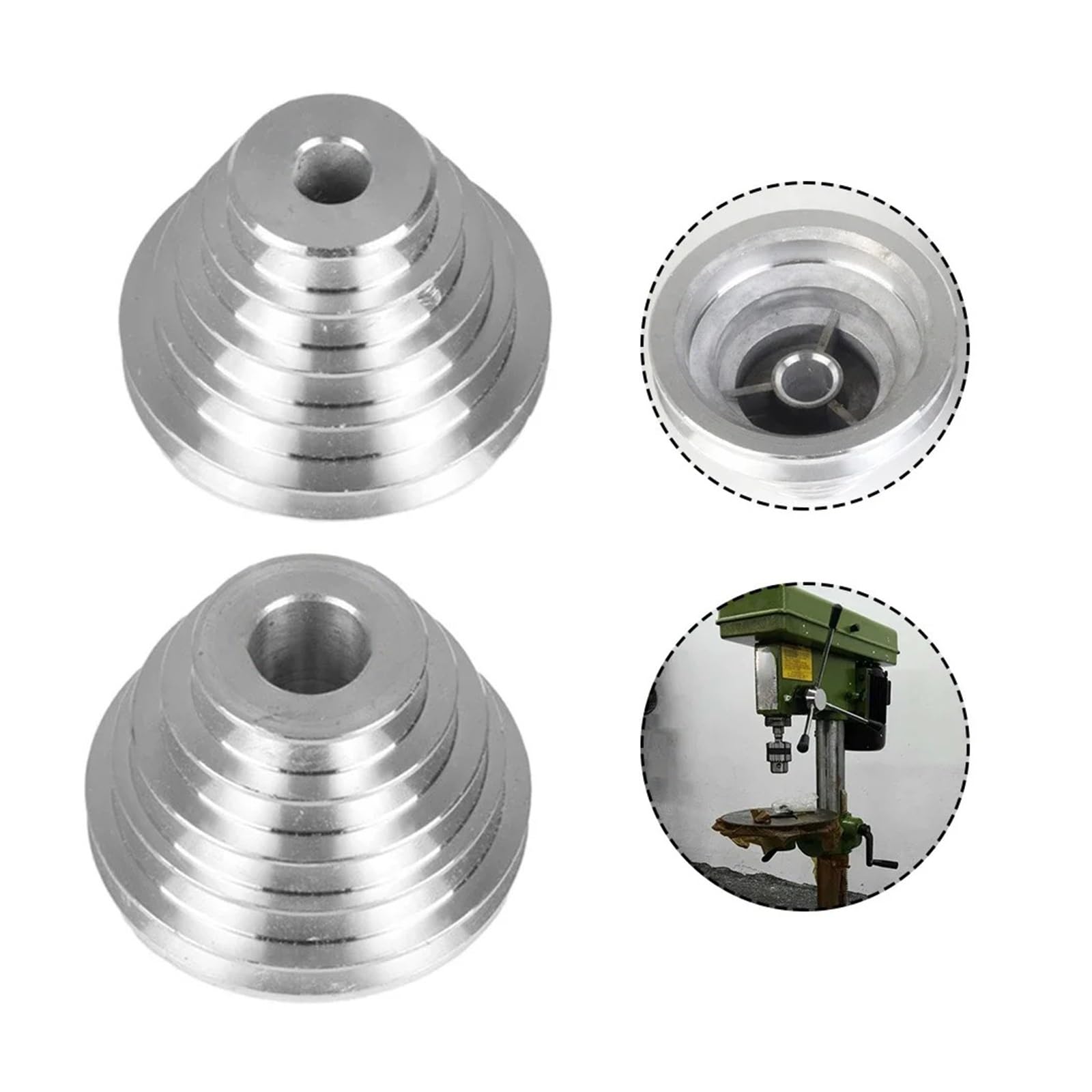 Koło pasowe 14/22mm aluminiowe koło pasowe typu A z 5 stopniami do paska rozrządu w kształcie litery V, akcesoria do wiertarki stołowej do podnoszenia(2pcs set 14mm 22mm)