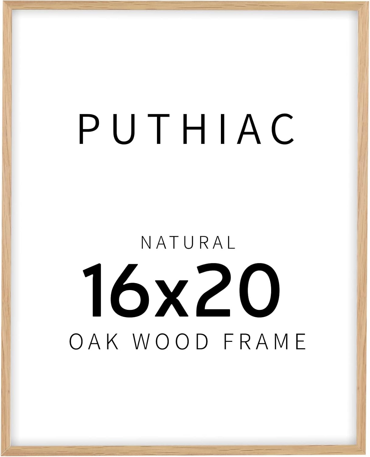 16x20 Picture Frames for Wall - Minimalist 16x20 Oak Wood Frames, 16"x20" Picture Frame Wood, Natural Solid Wooden Picture Frames for Wall Art Photo and Prints(1 Pack, Beige) Beige-1P 16x20