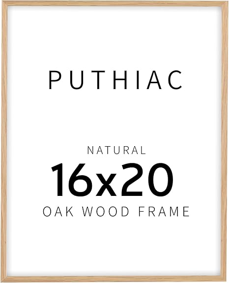 16x20 Picture Frames for Wall - Minimalist 16x20 Oak Wood Frames, 16"x20" Picture Frame Wood, Natural Solid Wooden Picture Frames for Wall Art Photo and Prints(1 Pack, Beige)