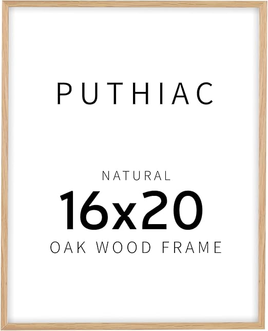 16x20 Picture Frames for Wall - Minimalist 16x20 Oak Wood Frames, 16"x20" Picture Frame Wood, Natural Solid Wooden Picture Frames for Wall Art Photo and Prints(1 Pack, Beige)