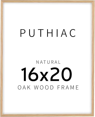 16x20 Picture Frames for Wall - Minimalist 16x20 Oak Wood Frames, 16"x20" Picture Frame Wood, Natural Solid Wooden Picture Frames for Wall Art Photo and Prints(1 Pack, Beige)