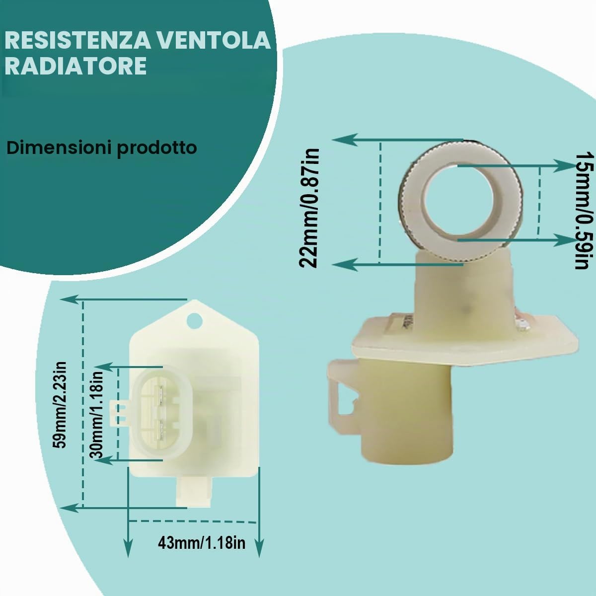 ZAMDOE 13256565 Resistenza Ventola di Raffreddamento radiatore Resistenza Motore soffiante riscaldatore per Vauxhall Corsa E dal 2015 al 2019 Nuovo per Vauxhall Adam Meriva 55703589 2 Pin con Nastro
