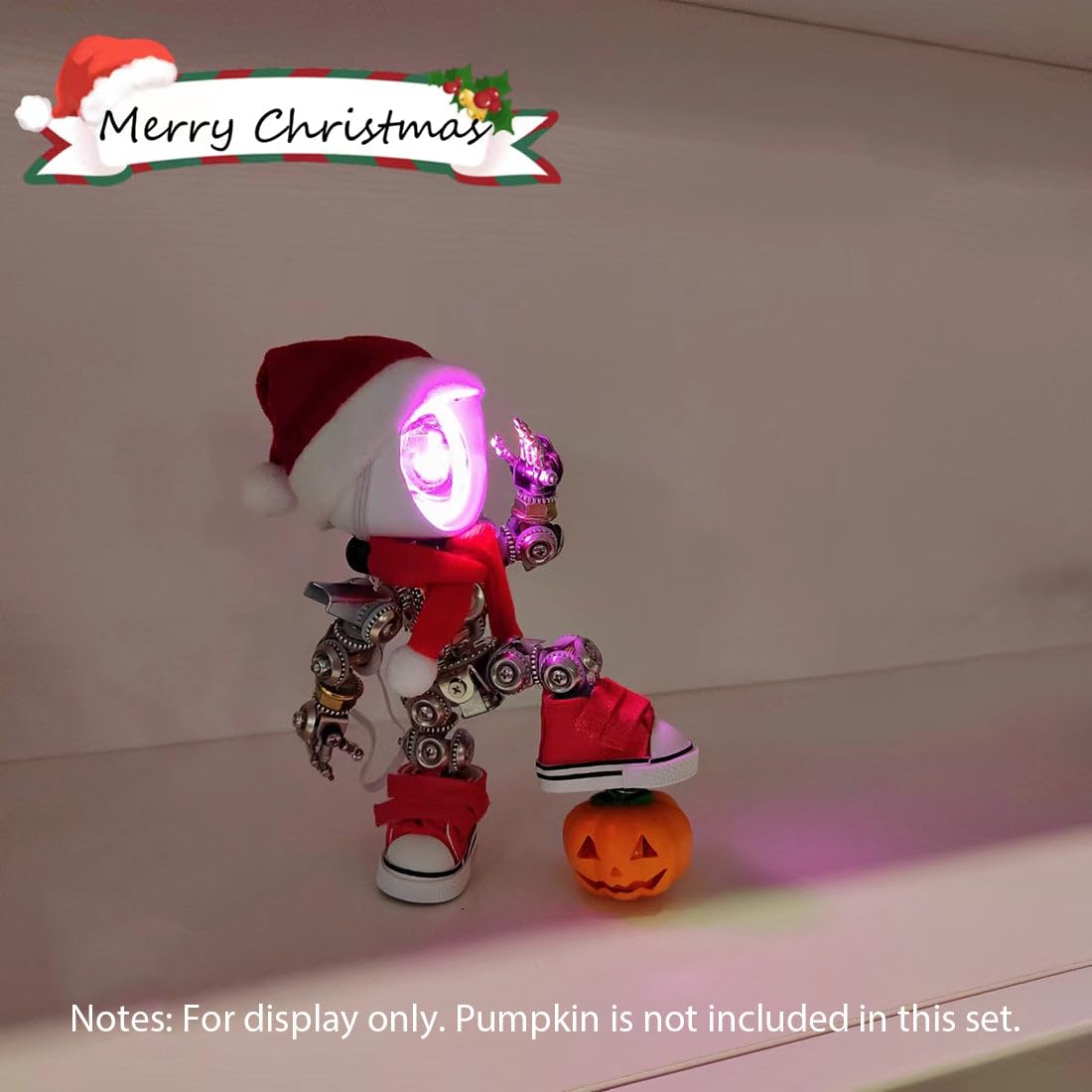 Metalkitor Metalowe puzzle 3D dla dorosłych, zestaw do modelu Santa Mecha Po, ozdoba biurka, steampunk, DIY, łamigłówka montażowa, idealna dekoracja pokoju, 366 szt. (z podstawą)