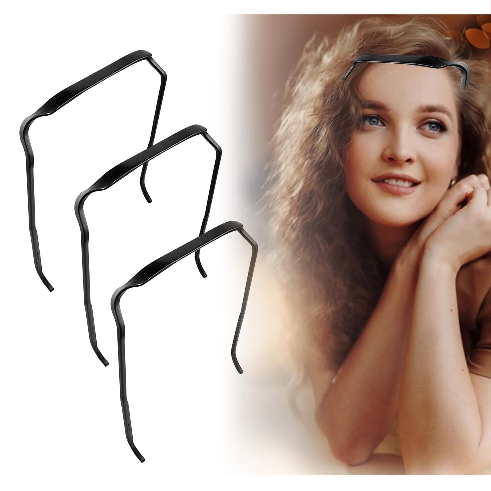 MUNSKT 3 Pcs Sunglasses Headband, Square Headband, Headband Like Sunglasses, Glasses Headband, Square Headband Like Sunglasses, Sunglasses Hairband