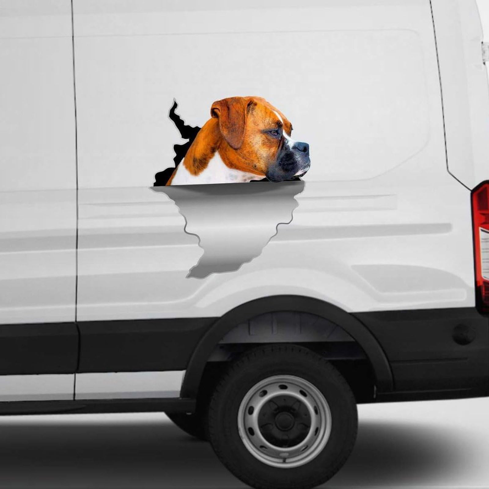 Madcolitote Deutscher Boxer Car Stickers Boxer Angry Dog 3D Window Decal Bumper Die Cut Vinyl Decal Funny Laptop Stickers Pet Gift,22 Inch