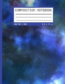 Galaxy Composition Notebook 100 pages, College Ruled School Notebook, Space-Themed Design, Stars, Colorful, Space Journal