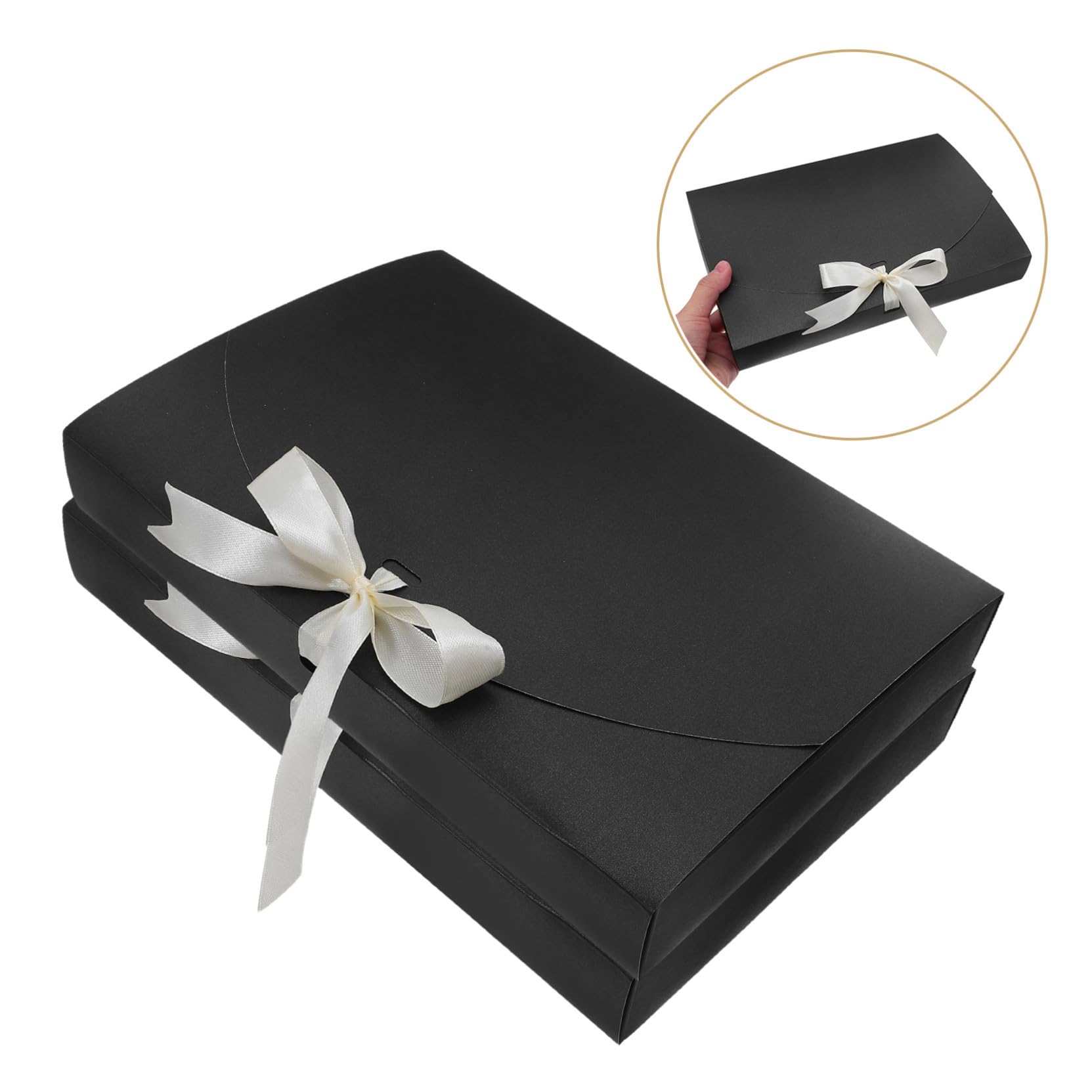 Cabilock Scatole Regalo in Carta Nere per Camicie Sciarpe e Accessori 20 Pezzi con Chiusura Raffinata per Natale e Occasioni Importanti