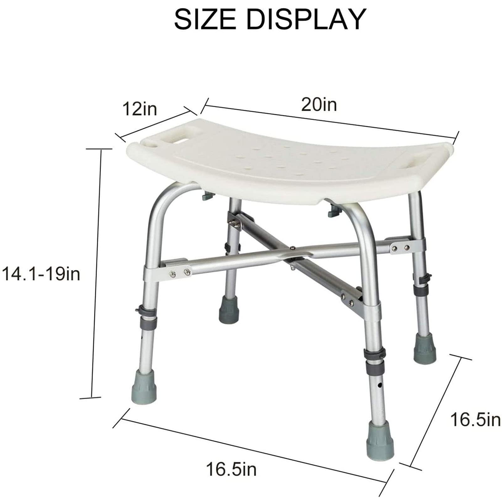 Taburete Baño Adulto, Taburete para Ducha, Silla Ducha Mayores Regulable Taburete Ducha Rectangular Taburete Baño Ancianos Taburete Ducha para Mayores Antideslizante
