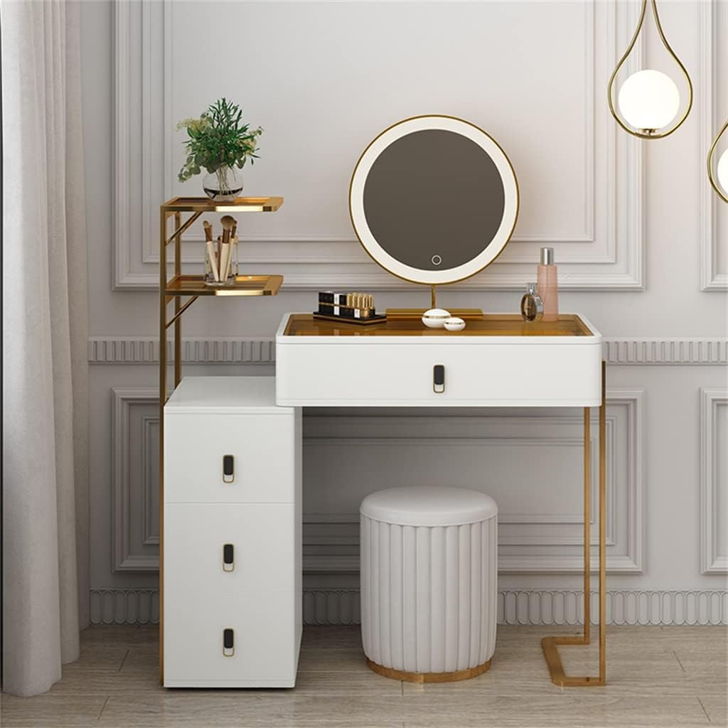 Dressing Table Storage Cabinet Bedroom Furniture Small Solid Wood Dressing Table Vanity Set