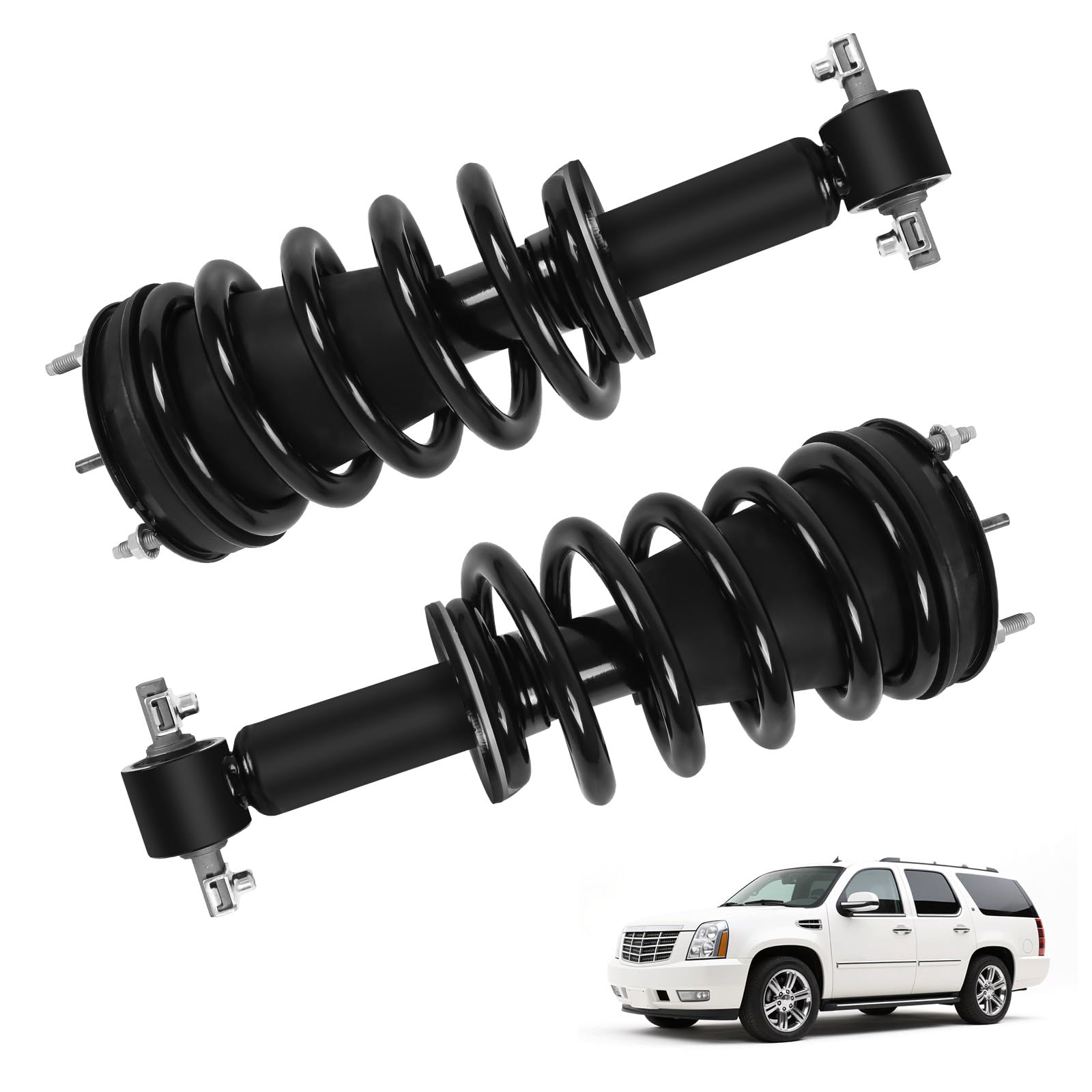 Pair Front Shock Strut Assembly with Magnetic, for 2007-2014 Cadillac Escalade ESV EXT, for Chevy Avalanche Silverado Suburban Tahoe, for GMC Sierra