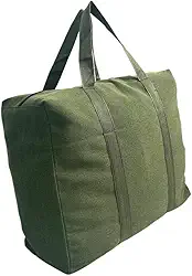Bolsa de viagem extra grande de lona, resistente ao desgaste e espessa, bolsa de viagem dobrável para armazenamento em movimento com economia de espaço, Verde, Small