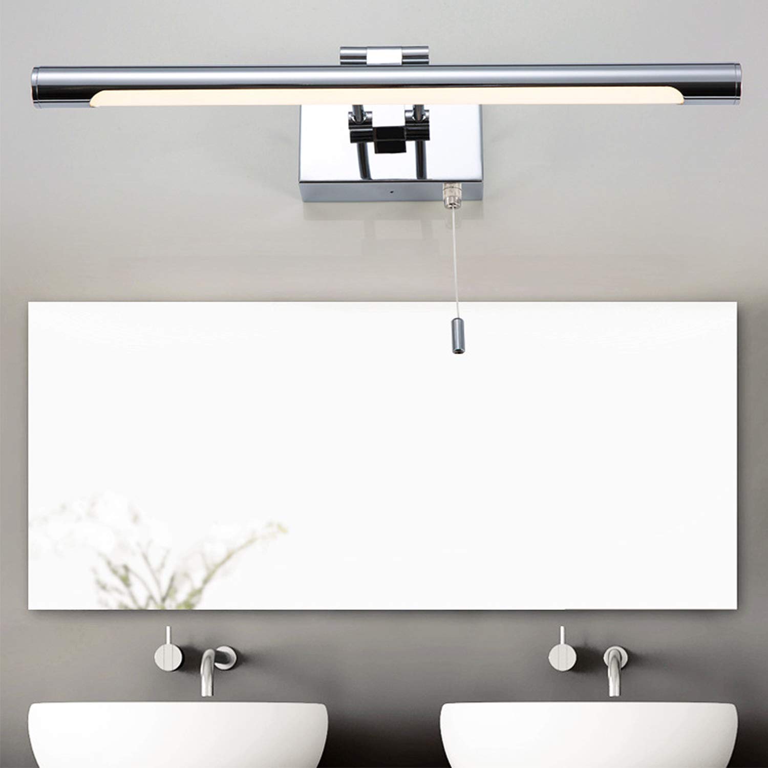 ACMHNC Vintage Lampe Miroir Salle De Bain Avec Interrupteur, IP44 Lampe De Salle De Bain Rétro, 4000K Lampe Pour Miroir Coiffeuse Réglable 240 ° Métal Applique Murale Avec Interrupteur,75cm/11w