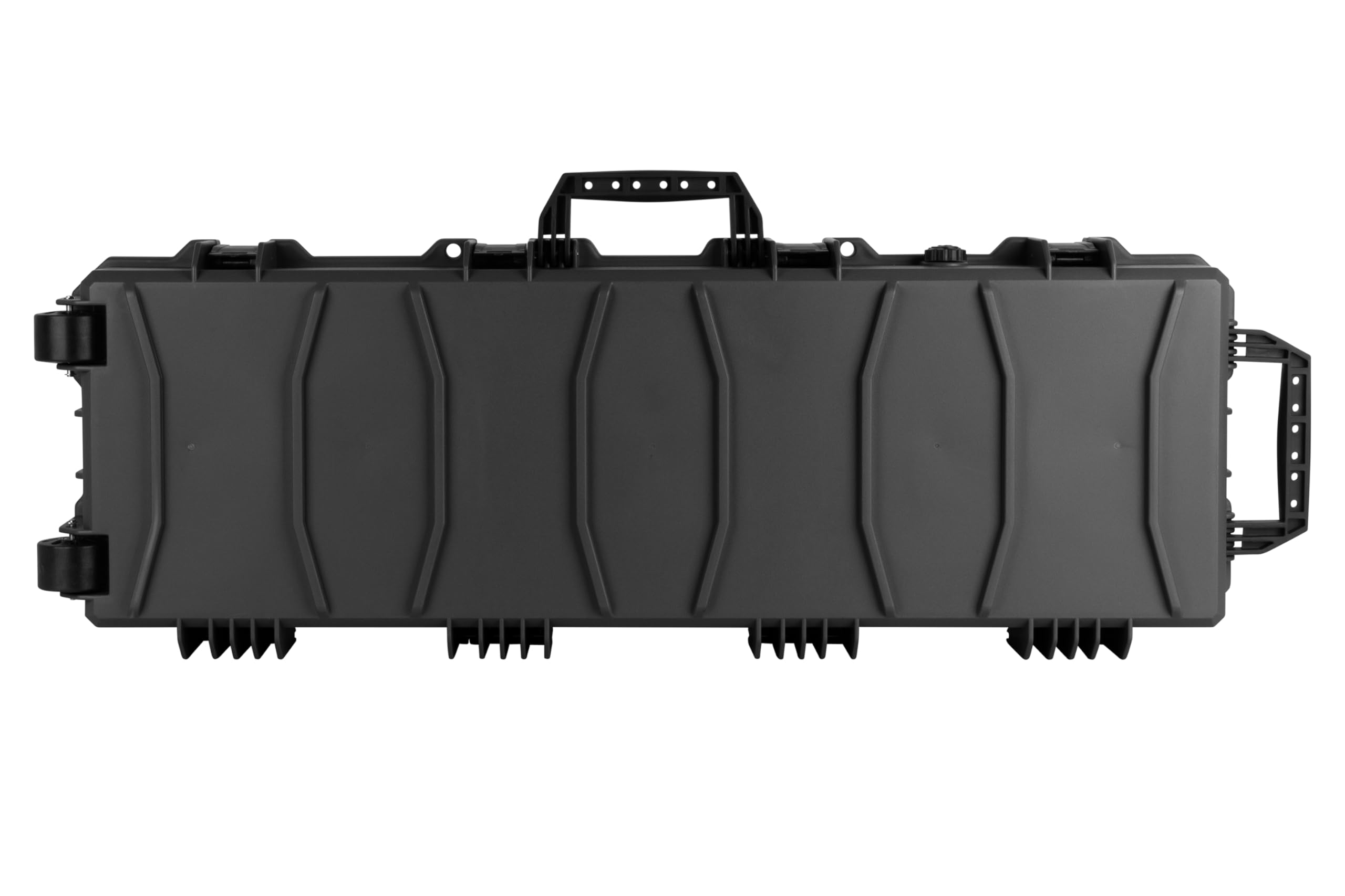 GSG Gewehrkoffer 100cm Schwarz mit Rollen & Druckausgleich wasserdicht Würfelschaum Langwaffenkoffer Waffenkoffer Gewehr Koffer Transportkoffer Schutzkoffer