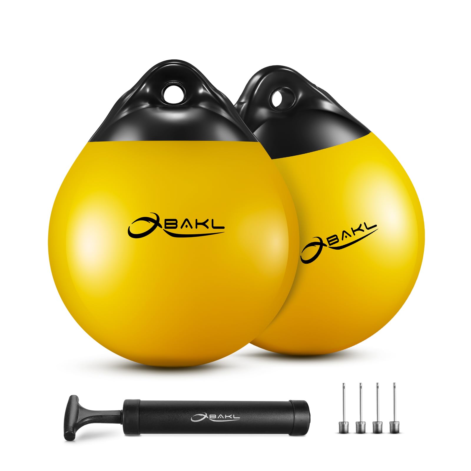 OBAKL Pair of Vinyl Boat Buoy Balls, 11.4 x 13.8 Inches Round Boat fenders Ball for Boat Mooring Buoys, Anchor Float Buoy and Mooring Fender