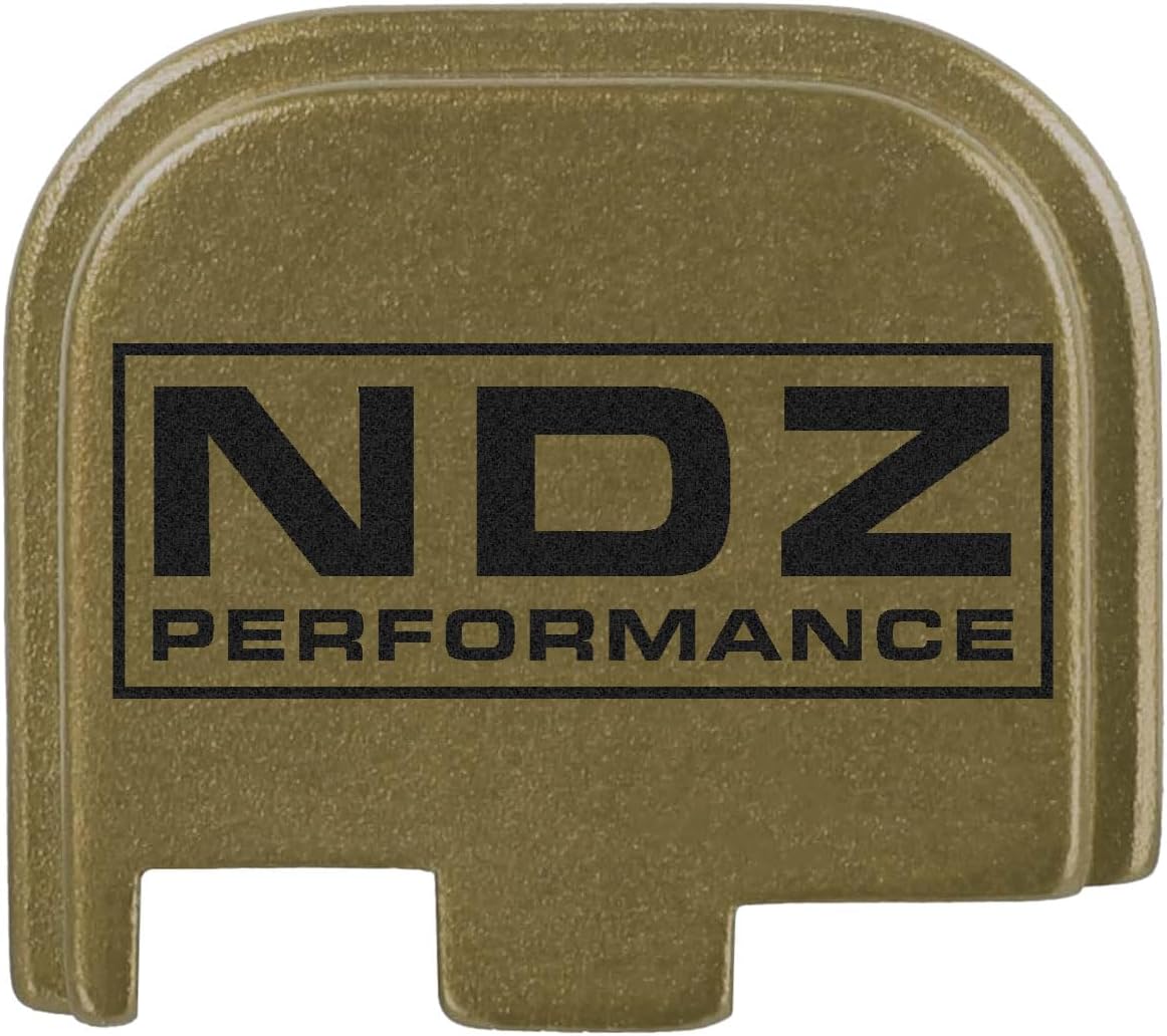 NDZ Performance Slide Cover Back Plate for Glock 43 43X 48 & PSA Dagger Micro – Aluminum Upgrade with Black Engraving Logo – Olive Drab Green