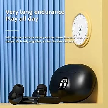 Wireless Earbuds Bluetooth 5.4 with 60H Playtime, LED Power Display Charging Case, Noise Cancelling Mic, HiFi Stereo Sound, IPX4 Waterproof, Touch Control, Type-C Charging for iOS Android,black