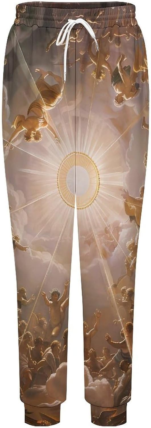 Gods Greek Mythology Men's Sweatpants Athletic Lounge Pants with Pockets Bottom