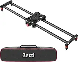 Zecti Controle deslizante para câmera, 60 cm, ajustável, de fibra de carbono, trilho estabilizador de vídeo Dolly Track para câmera, câmera de vídeo DSLR para fotografia de filme, câmera de vídeo e