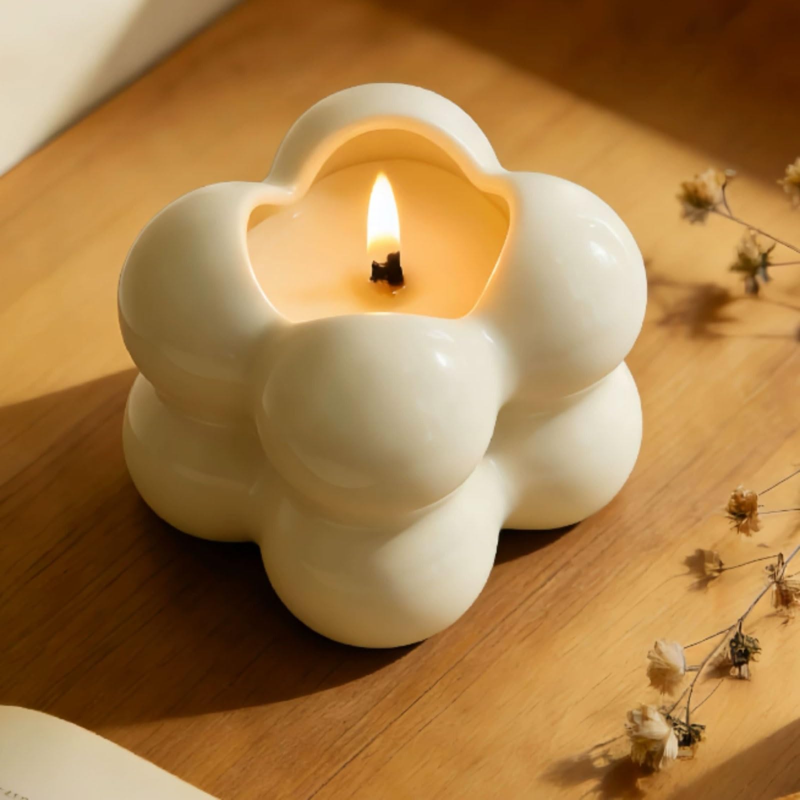Squisito Candele in ceramica Candele moderne in barattolo riutilizzabili realizzate con cera di soia e oli essenziali di lunga durata tranquillo(Cedarwood)